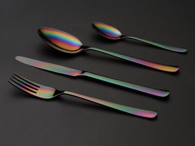 HERDMAR Комплект прибори за хранене “OSLO“- 36 части – Rainbow / дъга / – PVD покритие