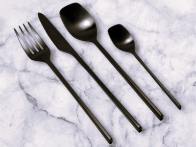 HERDMAR Прибори за хранене “VERSO“- 24 части – черен мат