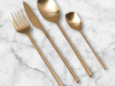 HERDMAR Прибори за хранене “VERSO“- 24 части – позлатени мат