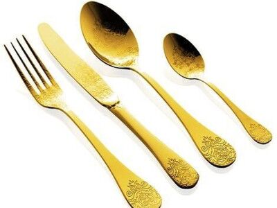 HERDMAR Комплект прибори за хранене “POMPADOUR“- 48 части - старо злато