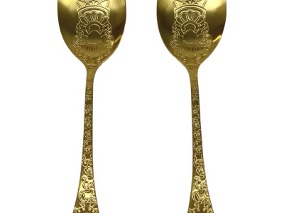 HERDMAR Прибори за салата “SANTAMARTA“ - 2 части - позлатени мат