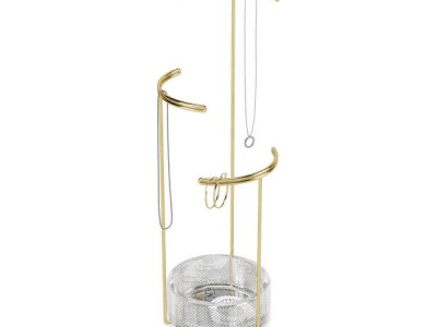 UMBRA Поставка за бижута и аксесоари “TESORA“ - цвят месинг / стъклена основа