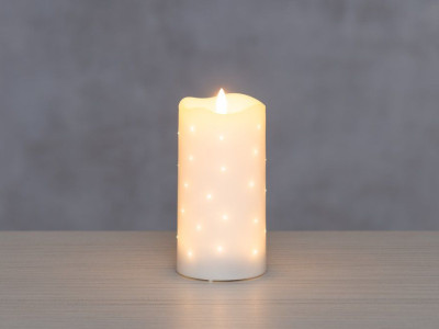 FINNLUMOR Восъчна LED свещ с 3D пламък - бяла - 15 см.