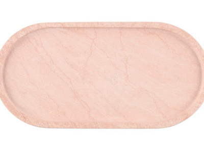 MAKU Овална мраморна табла за сервиране 30х15 см. - светло червена