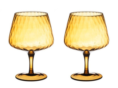 MAKU Комплект от 2 бр. чаши за вино “Tarha“ - 450 мл. - цвят пчелен мед