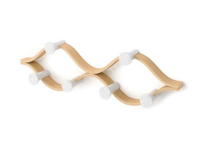 UMBRA Закачалка за стена с 6 бр. закачалки “MONTAGE“ - цвят бял / натурален