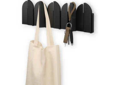 UMBRA Закачалка за стена с 5 бр. закачалки “SALOON“ - цвят черен