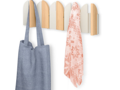 UMBRA Закачалка за стена с 5 бр. закачалки “SALOON“ - цвят натурален / пясък