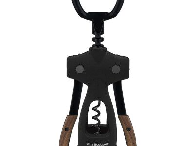 Vin Bouquet Стоманен тирбушон с дървена дръжка - черен