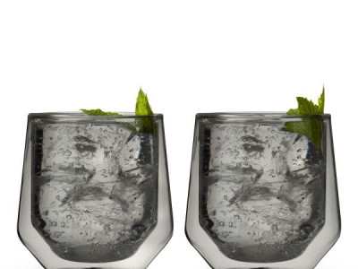 VISKI Двустенни чаши “AURORA“ 2 бр. - цвят опушено сиво - 270 мл.