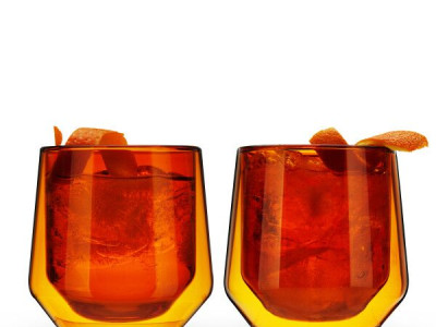 VISKI Двустенни чаши “AURORA“ 2 бр. - цвят кехлибар - 270 мл.