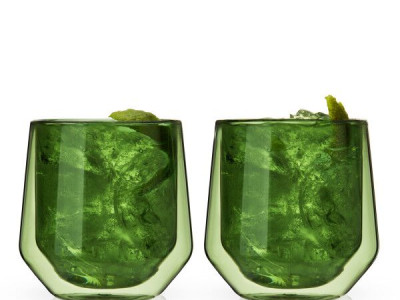 VISKI Двустенни чаши “AURORA“ 2 бр. - цвят зелен - 270 мл.