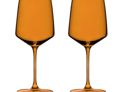 VISKI Кристални чаши за вино “Nouveau“ 2 бр. - цвят кехлибар - 650 мл.