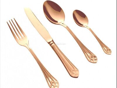 HERDMAR Комплект прибори за хранене “VITRAL“ – 36 части – медно PVD покритие