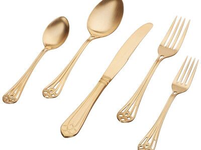 HERDMAR Комплект прибори за хранене “VITRAL“- 36 части – позлатени / мат