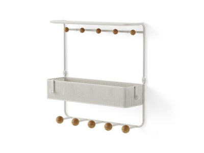 UMBRA Стенен органайзер с 10 бр. закачалки “ESTIQUE“ - цвят бял